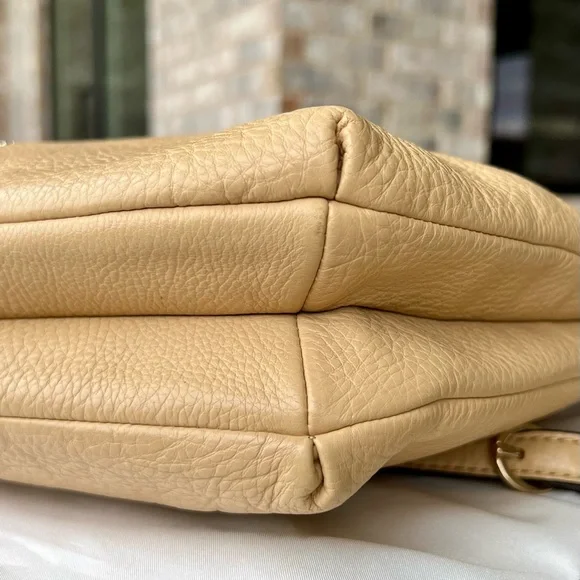 Coach Madison Tan Pebbled Leather Slouch Hobo with Crossbody Strap Style - Picture 7 of 15